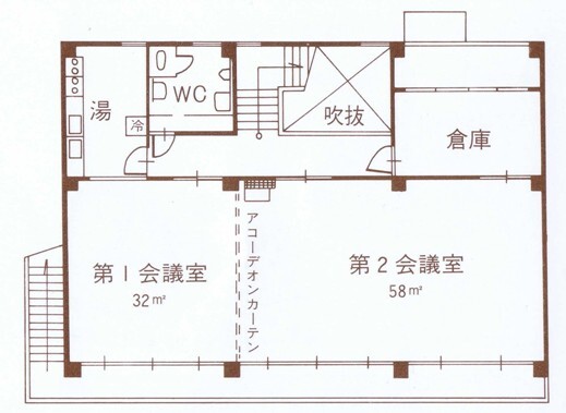 イラスト:野田コミュニティセンター2階の平面図