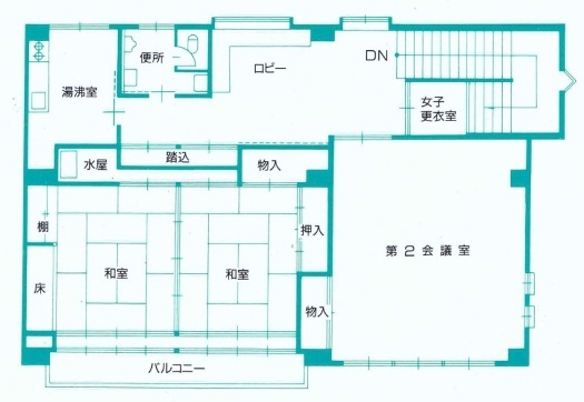イラスト:露橋コミュニティセンター2階の平面図