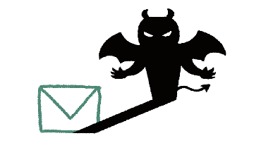 詐欺のメールを表現するイラスト