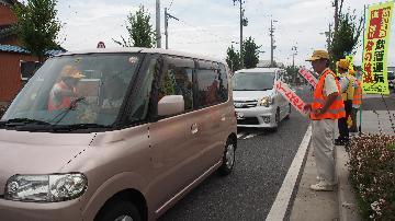 写真：シートベルト関所の様子