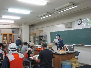 写真：ペット同行避難訓練における講習