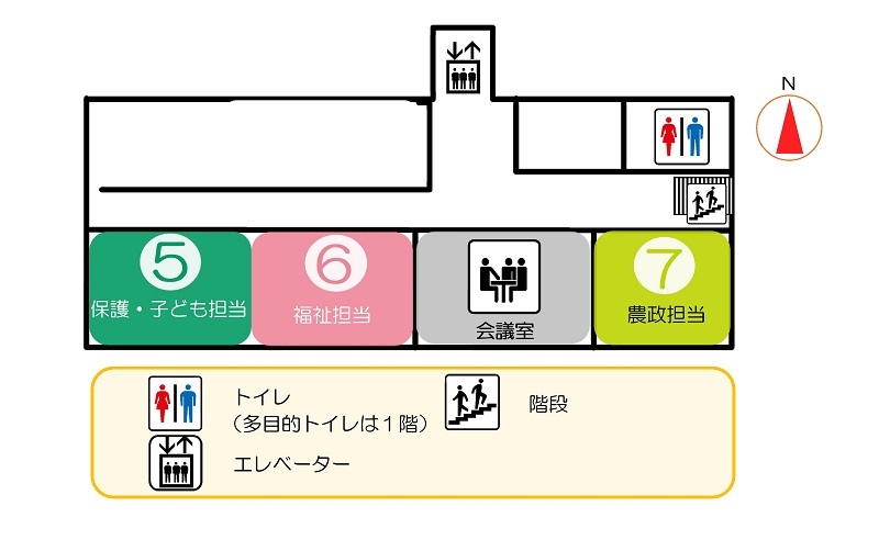 地図:南陽支所2階フロアマップ