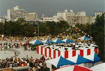 写真:つどいの広場のジャンボ迷路の様子 第3回 平成4年(1992年)