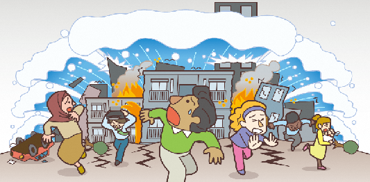 津波が押し寄せるイメージ