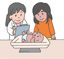 イラスト：1か月児健康診査