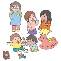 イラスト：園庭開放・子育てサロンなど