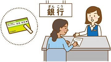 イラスト：銀行の手続き