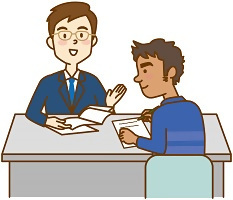 イラスト：役所での手続き