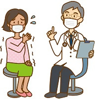 イラスト：医者と話している