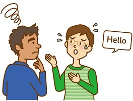 イラスト：英語で話しても通じていない