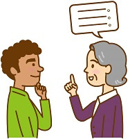 イラスト：一文を短く話している