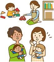 イラスト：子どものことを話している
