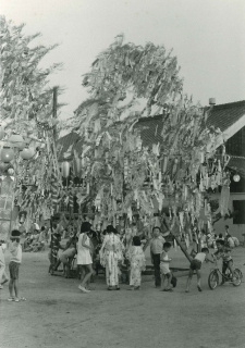 写真:昭和45年ごろ、善進町子ども会の七夕行事の様子