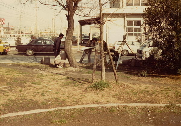 写真:庁舎建設測量の風景