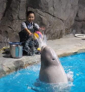 写真:森さんと遊ぶミライちゃん