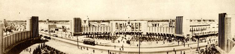 写真:名古屋汎太平洋平和博覧会会誌より 西会場正面