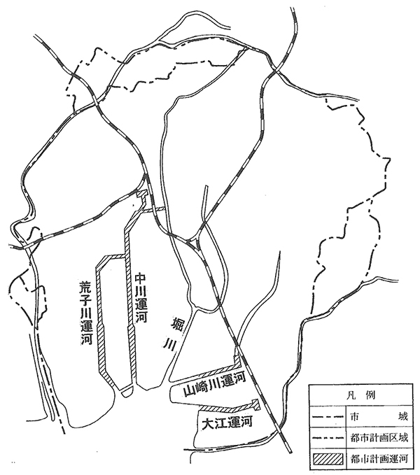 地図:五大運河構想