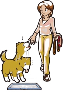 イラスト：散歩前のトイレ