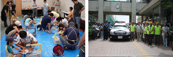 親子手作り教室の開催、青少年を守る運動街頭キャンペーンの写真