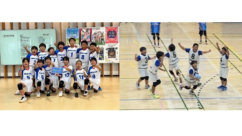 集合写真と試合の様子の写真