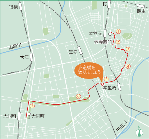 歴史と緑のみちの地図