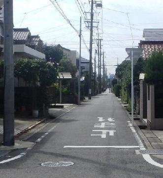写真：戦後開拓地時代の名残の直線道路