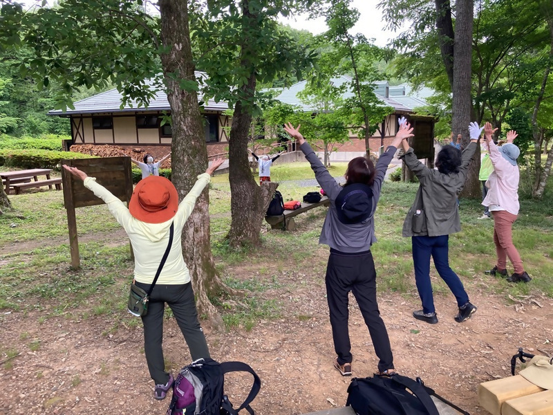 写真:最後みんなで体操もします