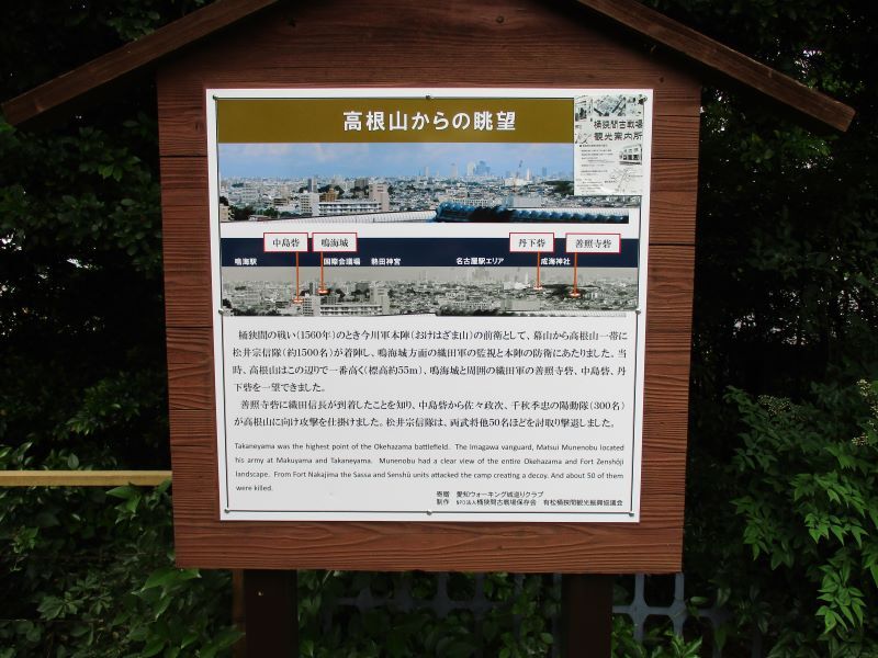 写真:高根山の眺望案内板