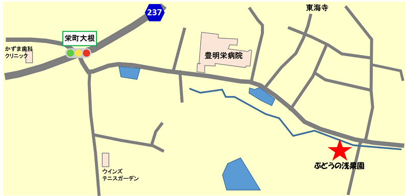 ぶどうの浅果園の地図