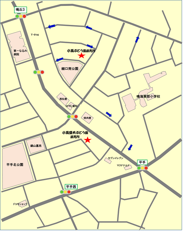 小嶌ぶどう園直売所・小嶌盛夫ぶどう園直売所の地図