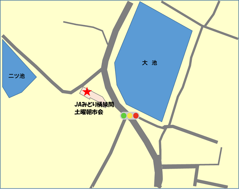 JAみどり桶狭間土曜朝市会の地図