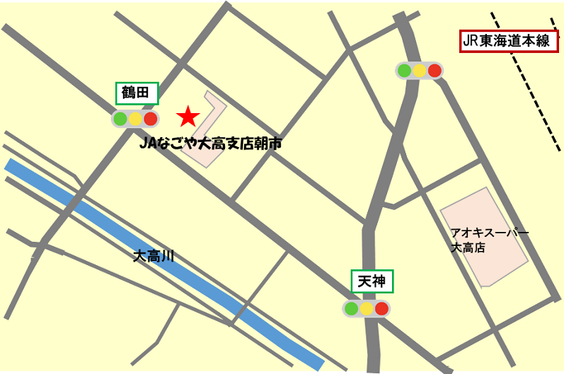 JAなごや大高支店朝市の地図