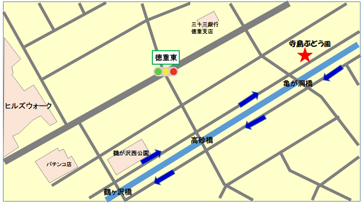 寺島ぶどう園の地図