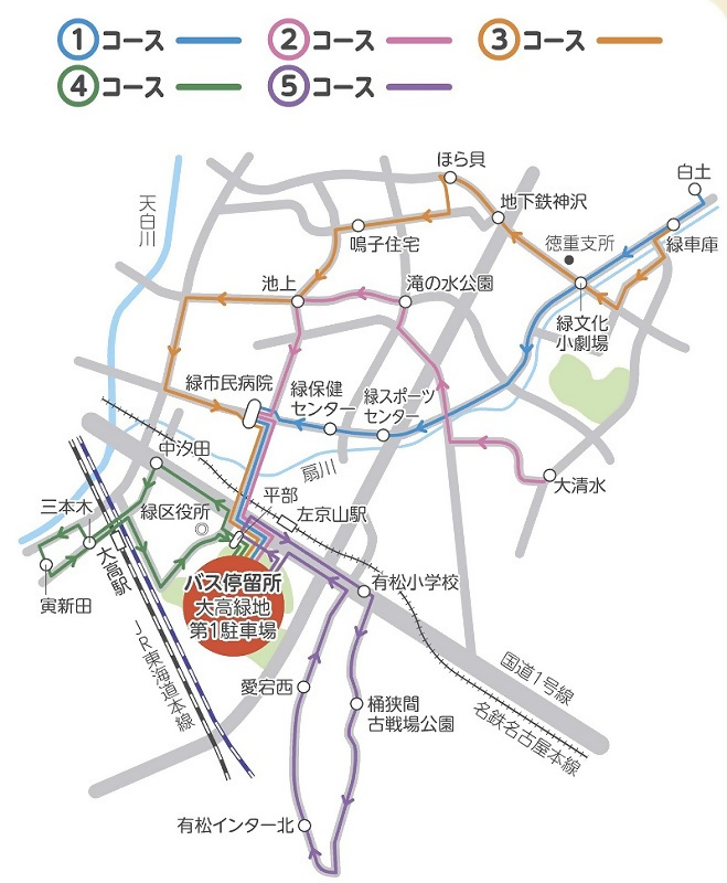 イラスト:臨時路線バス路線図