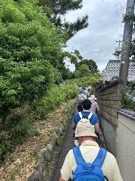 写真：「弥生の丘」に向けて「小路」を進む