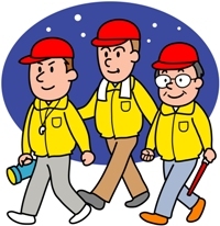 パトロールしているイラスト