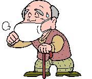 イラスト：高齢者が咳をしている様子