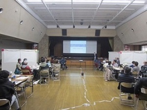  写真：コロナ禍における地域活動支援ワークショップ（令和4年度天白区コミュニティ交流会）　交流会の様子（基調講演）