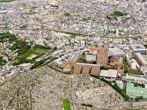 写真：名城大学を上空から望む