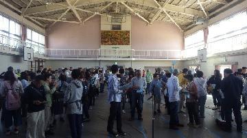 写真：大坪小学校の体育館の様子です