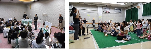 写真：図書館と児童館の様子です