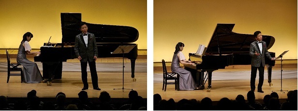 写真：バリトン歌手林剛一さんとピアノ林邦子さんの演奏の様子