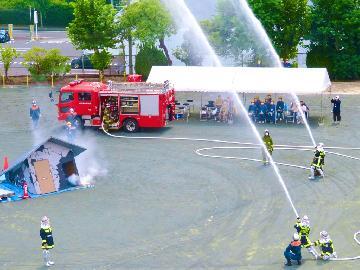 写真：放水訓練