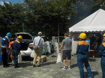 写真：住民向けブース訓練　ブースA