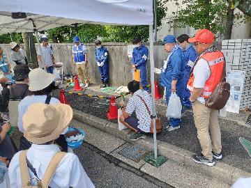 写真：住民向けブース訓練　ブースC