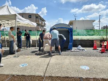 写真：住民向けブース訓練　ブースD