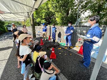 児童対象訓練 防災体験ツアーの様子の写真
