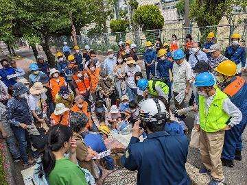 防災訓練の写真（ブースC）