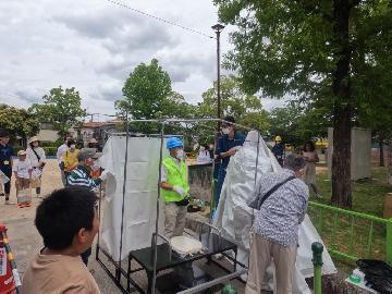 防災訓練の写真（ブースD）