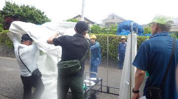 水防訓練の写真（ブースC）